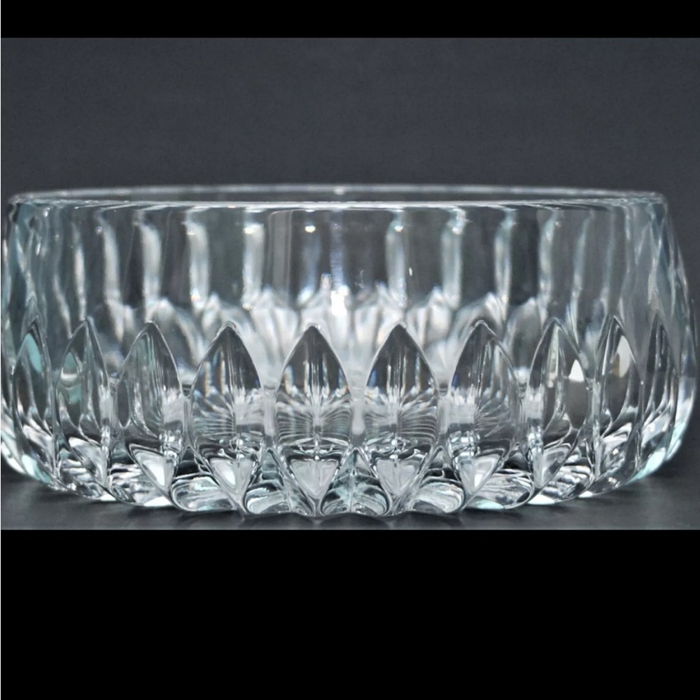 Gorham Gray Crystal Bowl with Faceted Design